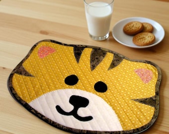PDF Kitty Cat Child's Animal Placemat Quilted Pattern