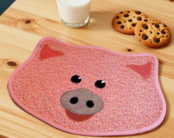 PDF Piglet Animal Placemat Quilted Pattern Children