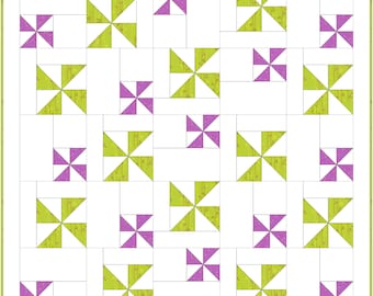 SCATTERED PINWHEELS Baby Quilt Pattern
