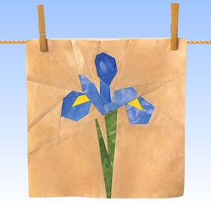 BLUE IRIS Quilt Block Pattern