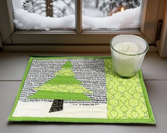 PDF Winter Pine Quilted Mug Rug Pattern