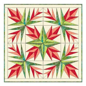 PDF gequiltete Weihnachtskaktus-Table Topper-Urlaubs-Mittelstück-Quilt