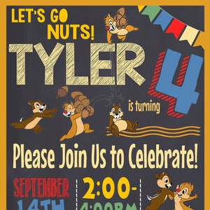 Chip & Dale Birthday Invitation (digital file)