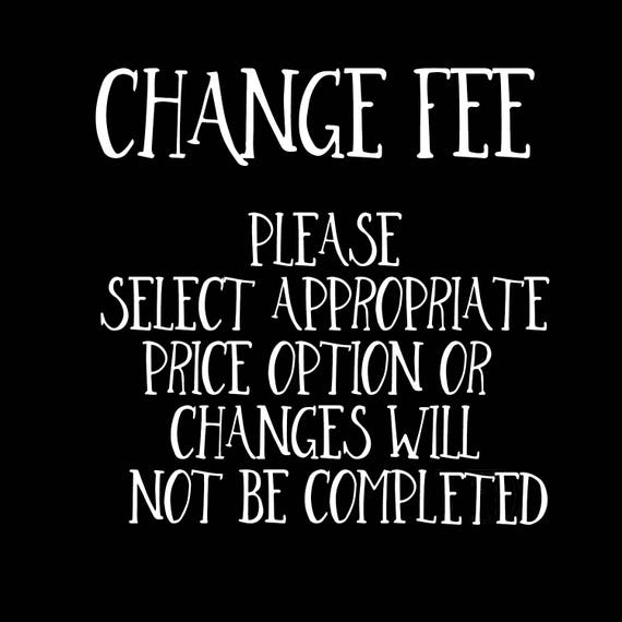Change Fee Etsy