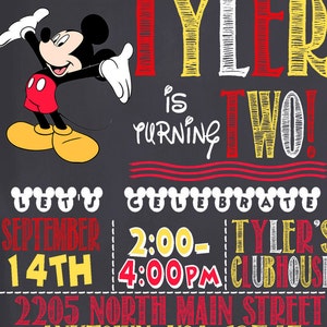 Mickey Mouse Birthday Invitation (digital file)