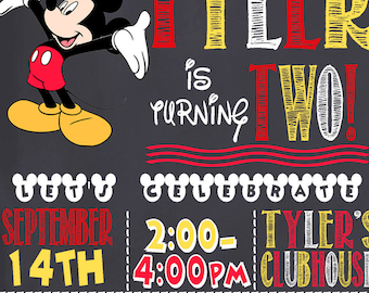 Mickey Mouse Birthday Invitation (digital file)