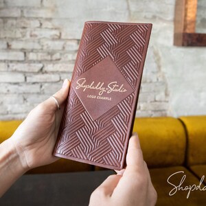 Niestandardowy skórzany prezenter na czek: uchwyt na rachunki restauracyjne z pętelką na długopis