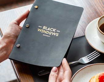 Leather Menu Cover: Custom Menu Folder for Restaurant, Cafe & Bar