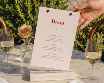 Acrylic Table Stand: Wedding Restaurant Table Talker for Menu & Number
