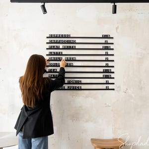 Wooden Rail Menu Board: Changeable Letterboard for Cafe, Restaurant, Bar Signage
