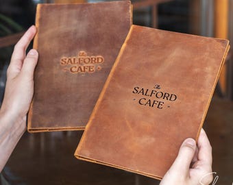 Custom Leather Menu Cover: Restaurant Menu Folder for Food & Drink