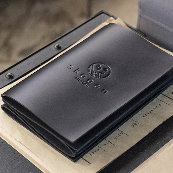 Leather Menu Cover: Custom Restaurant Menu Holder with Elastic Band