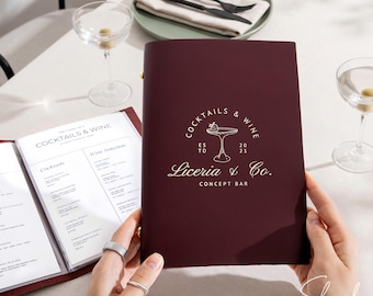 Custom Leather Menu Cover with Logo: Menu Holder for Restaurant, Cafe & Bar