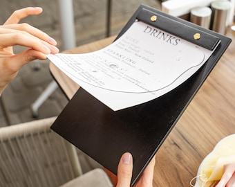 Wooden Menu Holder: Custom Table Menu Board for Reataurant, Cafe, Hotel & Bars