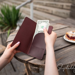 Leren cheque-presentator met kaartsleuf voor restaurant, aangepaste chequehouder, gepersonaliseerde rekeninghouder, serverboek cafébar, serveersterzakje