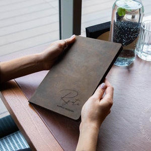 Leather Menu Cover, Cork Menu Holder, Restaurant Menu Folio, Menu Book, Menu Cover Design, Cafe Bar Menu Folder, Menu Booklets, Wine Menu