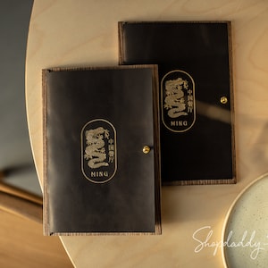 Drewniany uchwyt na menu 8,5x11", skórzana okładka na menu A4, niestandardowa tablica menu, menu restauracji A5, drewniane menu do pisania, menu drinków, menu kawiarni i baru