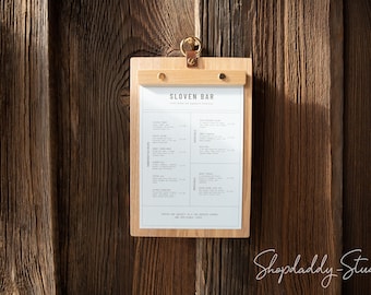 Wooden Menu Holder, Custom Menu Board, Restaurant Menu, Clipboard Menu, Cafe Bar Menu, Drink Menu, Wood Sign Holder, Modern Cocktail Menu