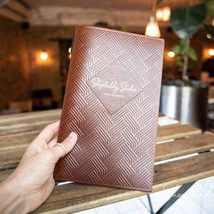 Couvertures de menus en cuir personnalisées pour restaurants, pochettes de menus personnalisées pour bar, café ou pub, livre de menus personnalisés pour carte de boissons