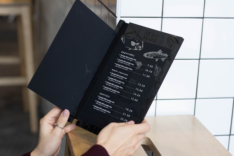 Restaurant Menu Covers Cafe Coffee Bar Menu Board Wooden Etsy