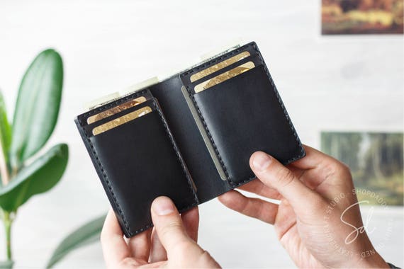 compact wallet monogram