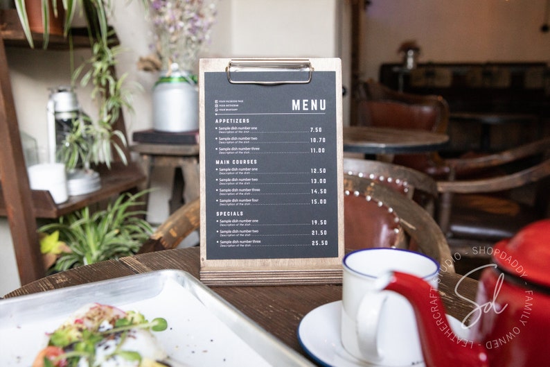 sign stand	wedding sign	clipboard stand	menu cover	menu holder	standing clipboard	tabletop sign holder	flyer holder	clipboard binder	decorative clipboard	retail sign holder	a4 a5 85x11 85x55	coffee cafe bar menu wholesale discounts, fast shipping