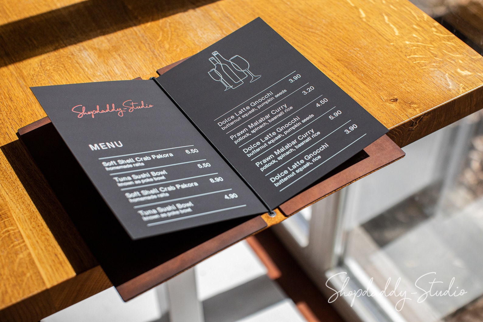 Custom Menu Cover: Menu Holder With Double Leather for Restaurant, Cafe ...