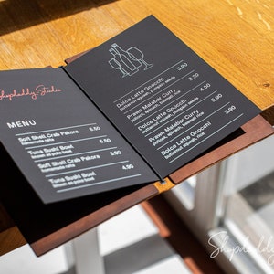 Portamenu in pelle, Portamenu, Portamenu, Menu ristorante, Cartella menu, Libro menu, Design copertina menu, Portamenu, Portamenu a doppia piega