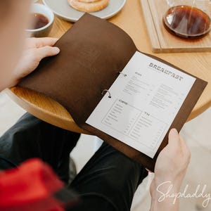 Couvertures de menu de restaurant, porte-menu personnalisé avec logo, pochette de menu pour café, carte des vins, reliures de menu de bar, livre de menus de mariage
