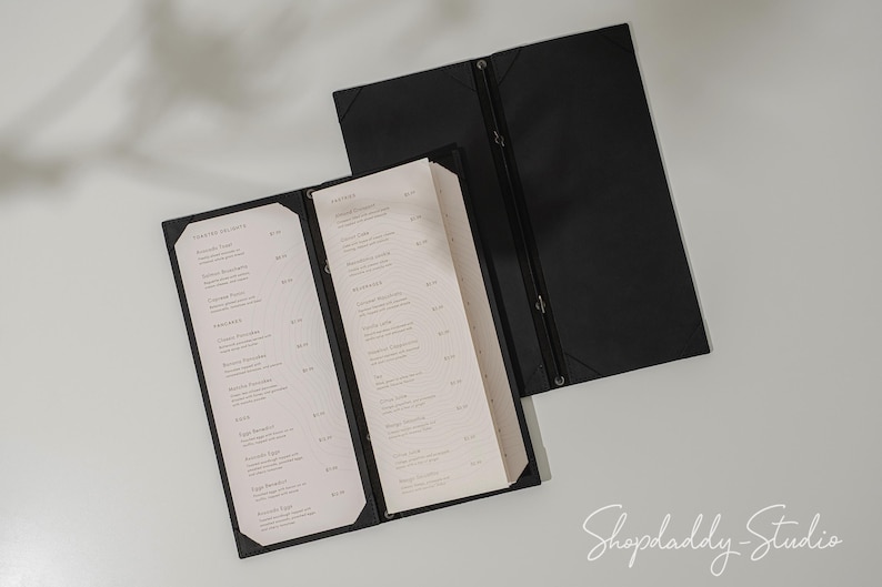 Leather Menu Cover for Restaurant: Custom Menu Folder for Drink & Food ...