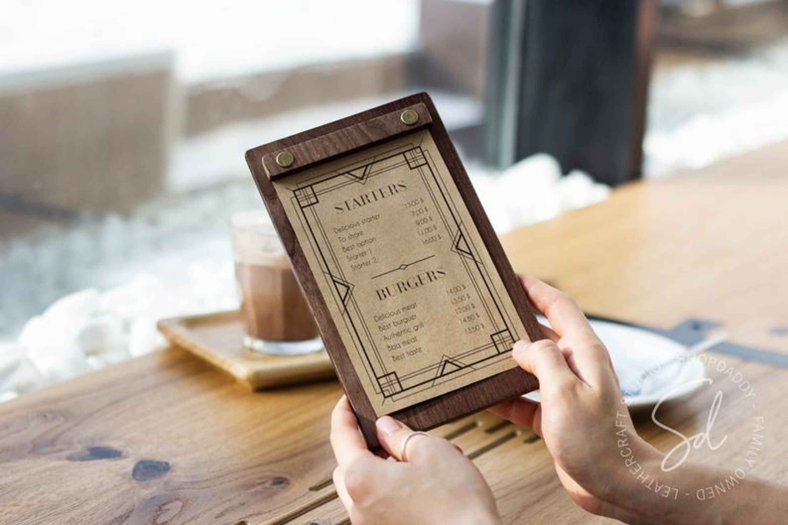 Restaurant Menu Covers Cafe Coffee Bar Menu Board Wooden | Etsy
