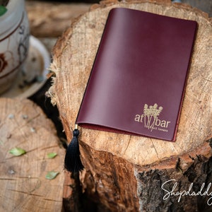 Leren menuomslag voor restaurant, café of bar, aangepaste menumap voor eten en drinken, gepersonaliseerd menuboek voor cocktailmenu