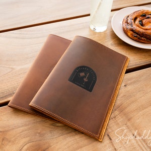 Couverture de menu en cuir avec pochettes en plastique pour restaurant, Chemise de menu personnalisée, Couvertures de menu de café, Livre de menus personnalisé, Carte des vins, Menu de bar
