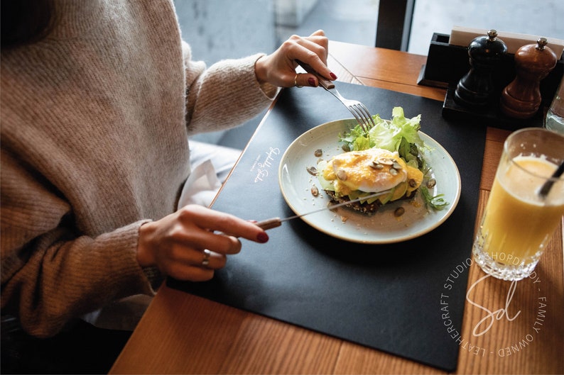 Leather Placemats Cafe Bar Restaurant Table Mats Square Etsy