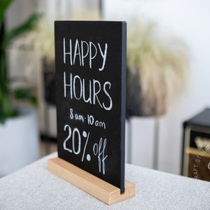 Wooden Chalkboard Sign Menu With Stand, Letter Board Sign, Menu Holder ...