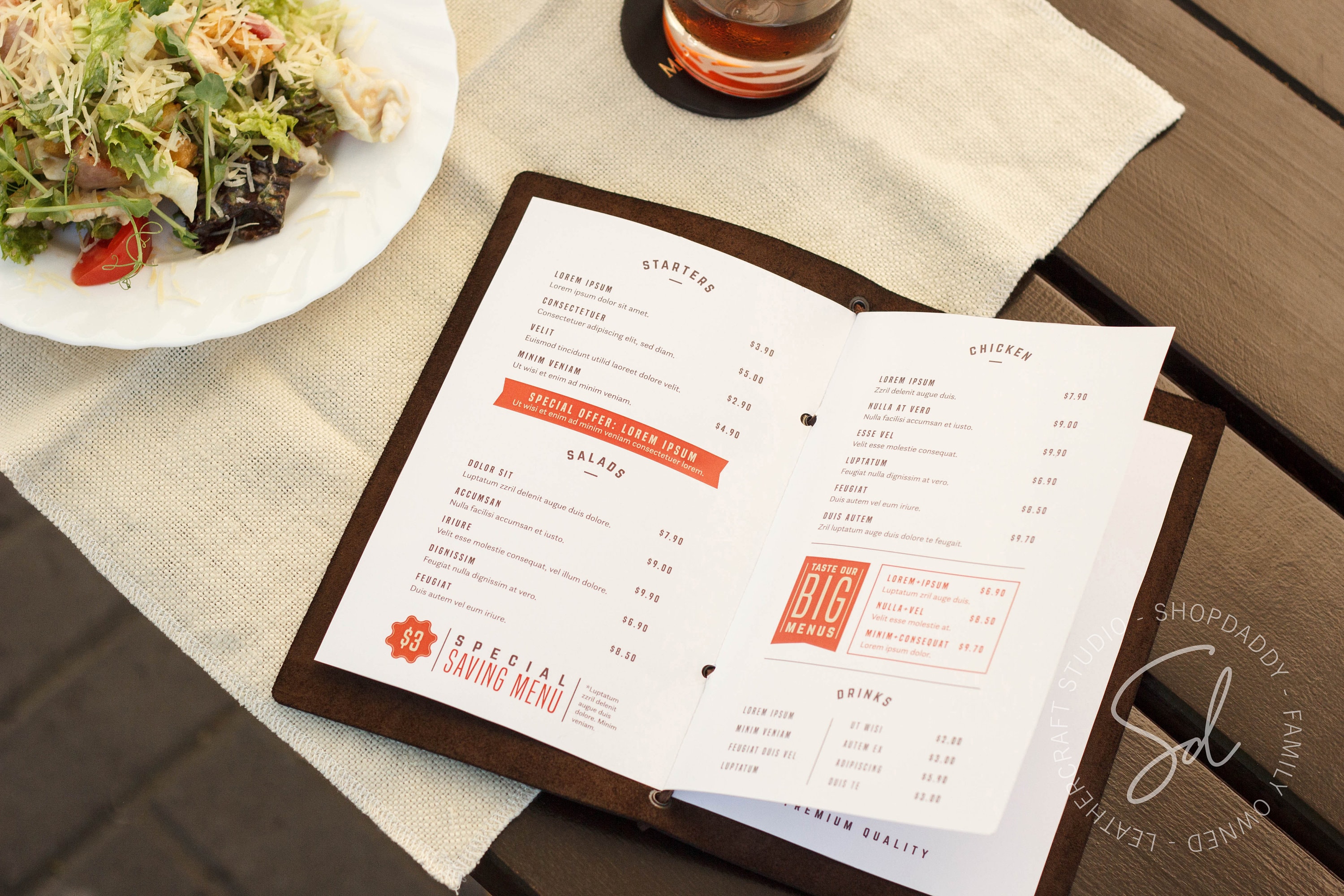 Leather Menu Covers Restaurant Menu Cover Book Custom Etsy UK