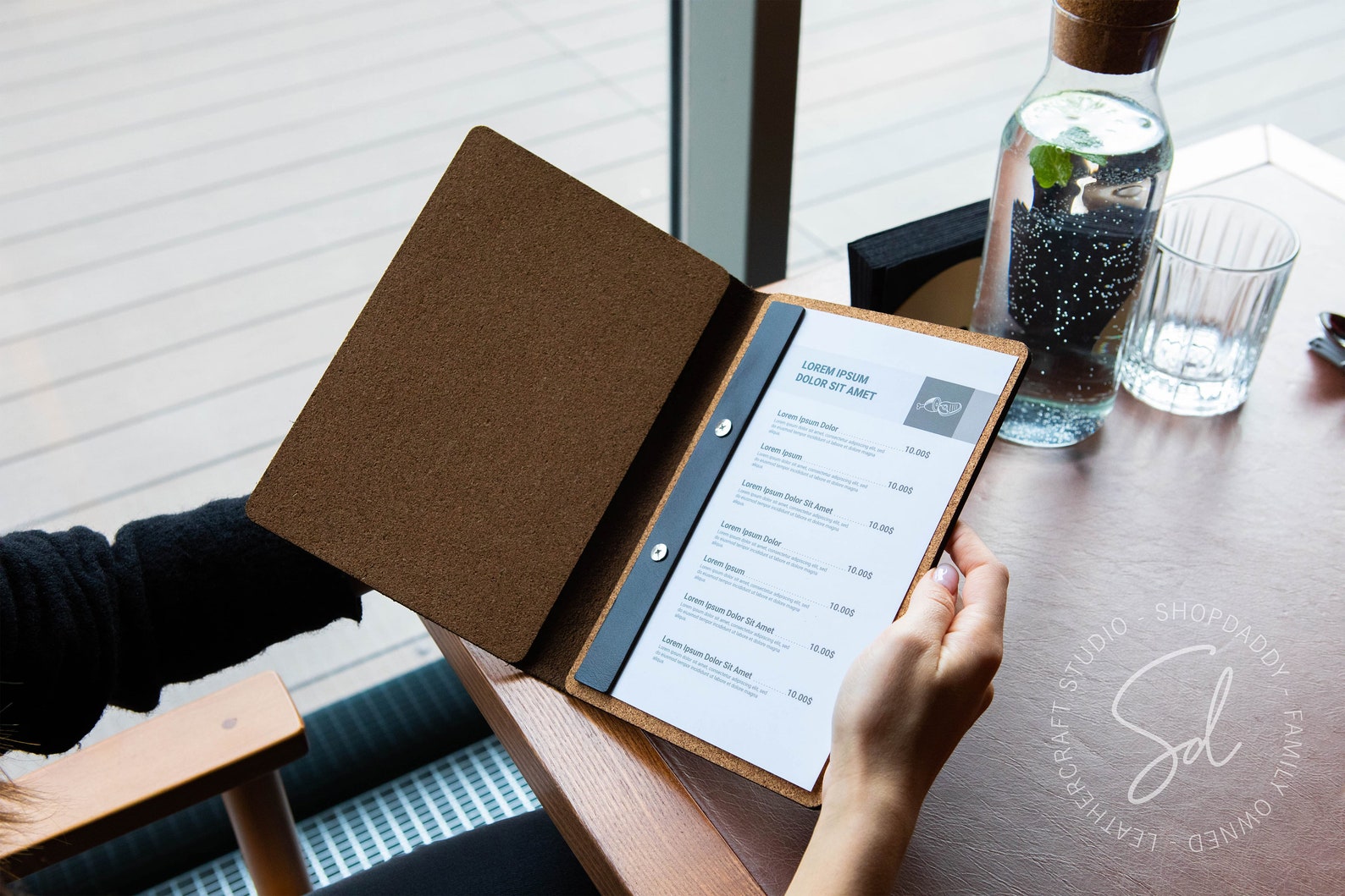 Leather Menu Covers With Cork Menu Holder Restaurant Menu Etsy