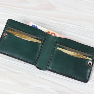 Green Wallet, Bifold Wallet, Best Mens Wallet, Mens Leather Wallet, Leather Card Holder, Credit Card Wallet,Leather Bifold,Man Wallet,Bifold image 2