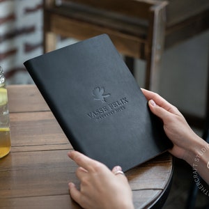 Couverture de menu en cuir avec bouchon de liège, livre de menus, couvertures de menu de café-restaurant, support de menu, design de couverture de menu, chemise de menu, folio de menu, menu de bar
