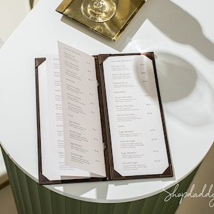Couverture de menu en cuir pour restaurant, chemise de menu personnalisée, livre de menus personnalisé, menu de mariage, porte-menu en cuir, folio pour menu de bar, carte des vins