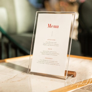 Niestandardowy akrylowy stojak na menu do barów i restauracji - idealny namiot stołowy na menu napojów, ulotkę lub ofertę specjalną, niestandardowa tablica menu kawiarni