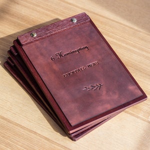 Leder Restaurant Menü Covers, Holz Menühalter, Cafe Bar Menü Bord, Tisch Menü Ordner, Menü Sleeves, Hochzeitsgästebuch, Holz Klemmbretter