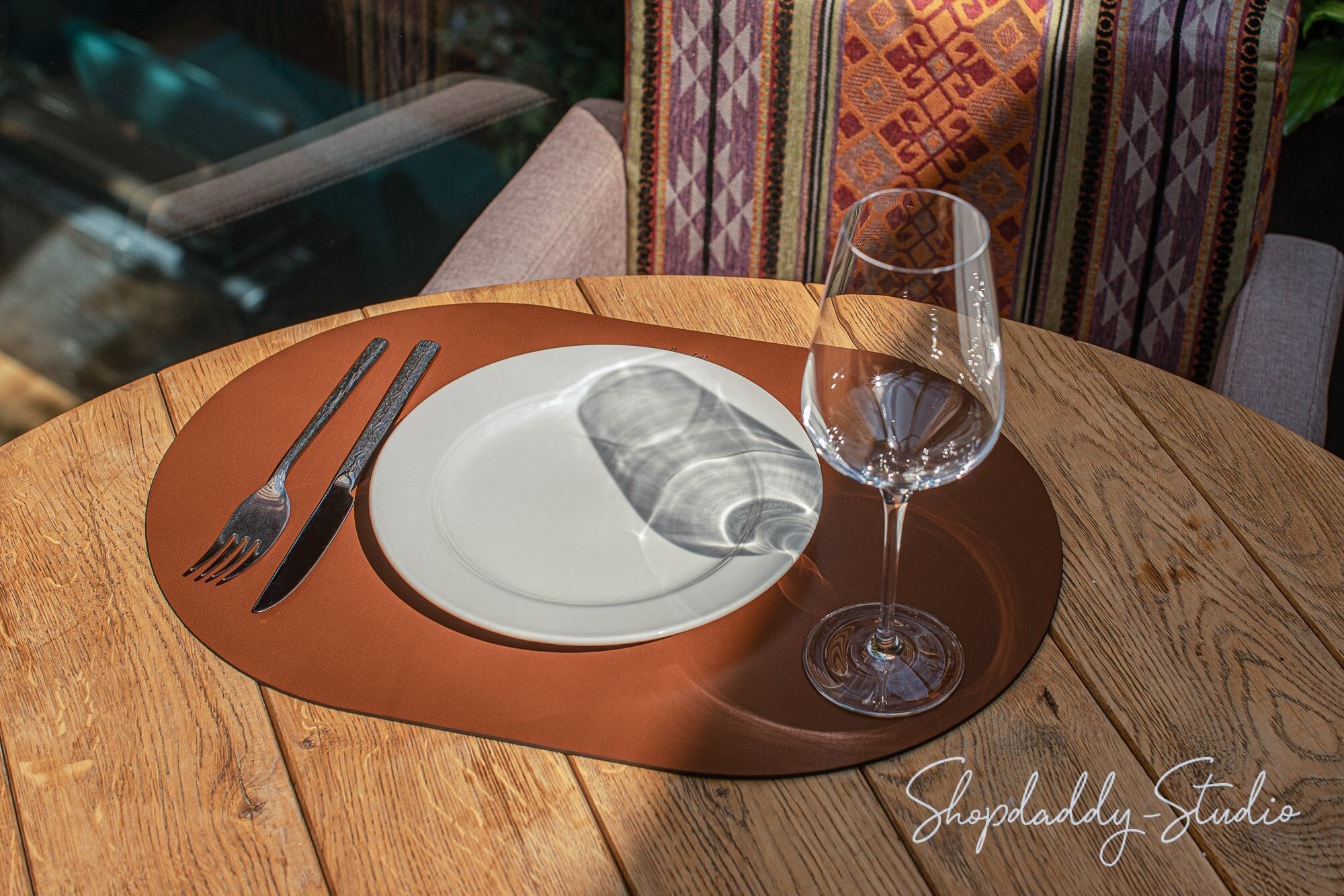 Leather Oval Placemats, Cafe Bar Restaurant Table Mats, Place Mats for Dinning Table, Personalized Table Placemat, Custom Dining Table Mat