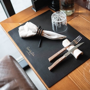 Leather Placemats Cafe Bar Restaurant Table Mats Square Place Mats for Dinning Table Personalized Table Placemat Custom Dining Table Mat Etsy UK