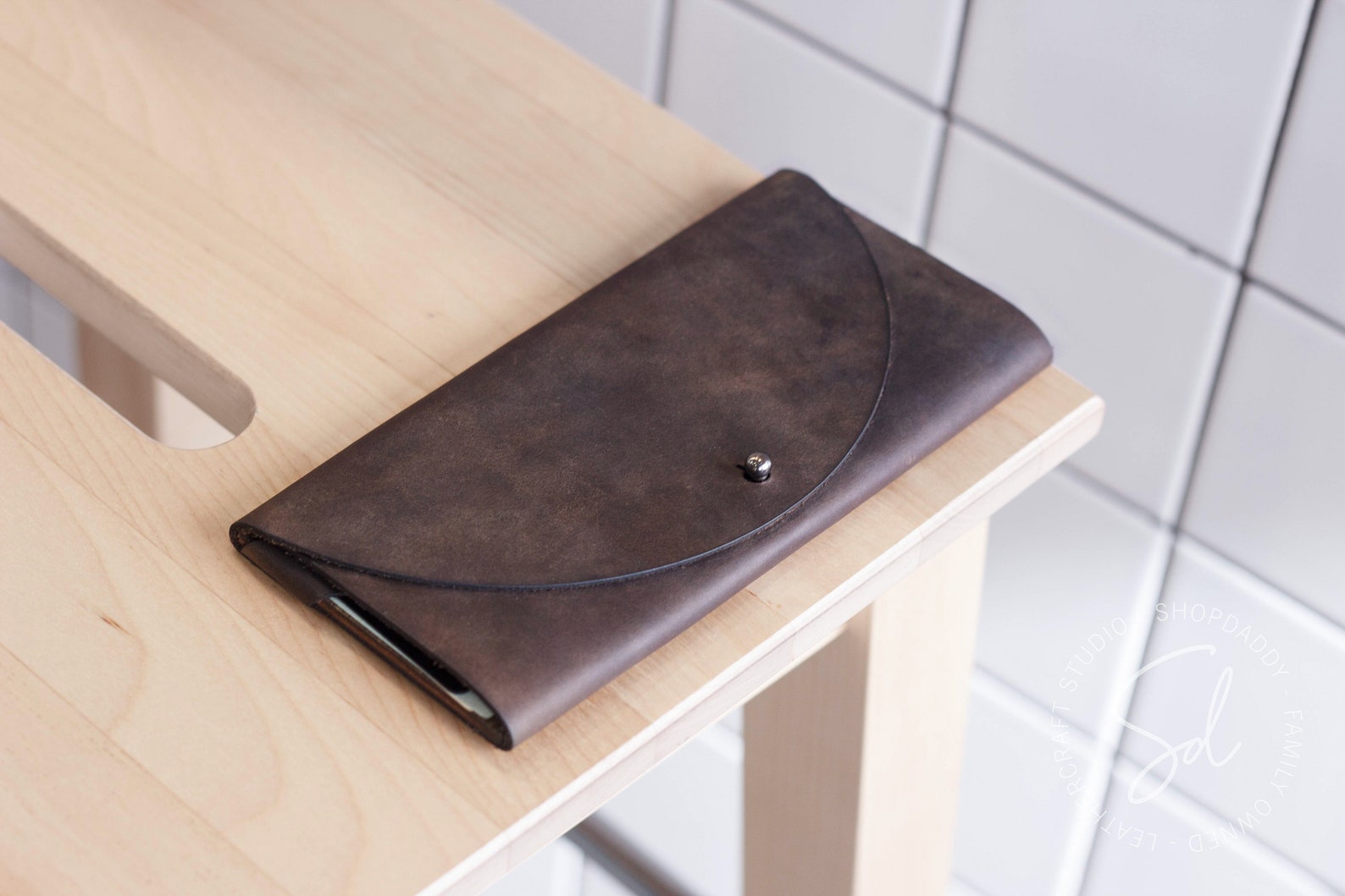 Custom Leather Receipt Holder Cafe Bar Check Holder Etsy