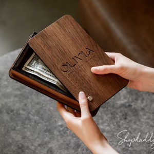 Caixa de madeira para apresentador de cheques, suporte para recibos, suporte para cheques de café, porta-contas de restaurante, apresentador de cheques para convidados, livro de cheques para convidados, livro de servidor