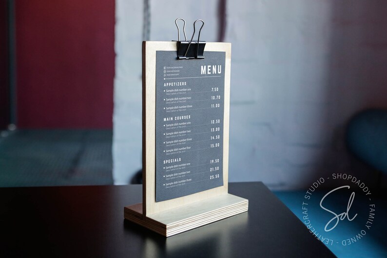 Wooden Reserved Schild / Menühalter Aus Akazienholz – Packung Mit 10 Stück – Für Tischreservierungen Oder Speisekarten Bis A4