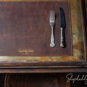 Leather Placemats, Square Place Mats for Dinning Table, Cafe Bar Restaurant Table Mats, Personalized Table Placemat, Custom Dining Table Mat, shopdaddy-studio bar restaurant accessories, wholesale discount, fast shipping, customization with your logo
