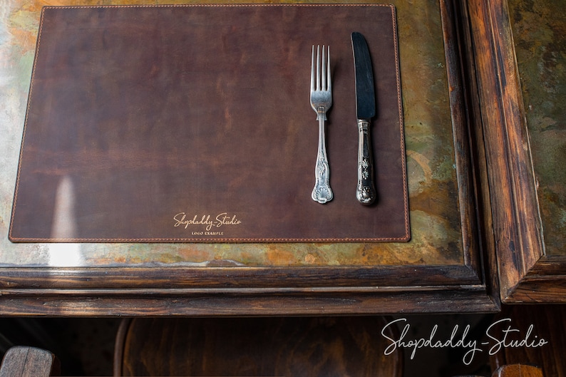 Leather Placemats, Square Place Mats for Dinning Table, Cafe Bar Restaurant Table Mats, Personalized Table Placemat, Custom Dining Table Mat, shopdaddy-studio bar restaurant accessories, wholesale discount, fast shipping, customization with your logo