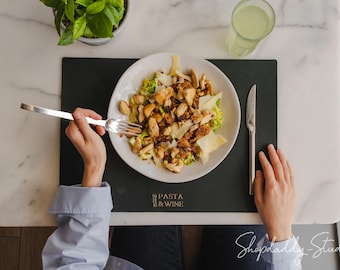 Set rechthoekige leren placemats: op maat gemaakte placemats voor restaurants, cafés en thuisgebruik